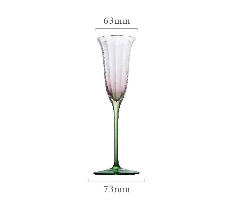 Verres à vin en cristal rétro | Bordures colorées X1