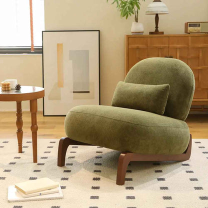 Fauteuil en tissu, pieds en bois massif | Refuge