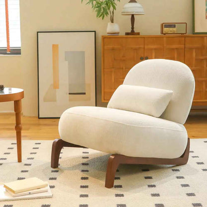 Fauteuil en tissu, pieds en bois massif | Refuge