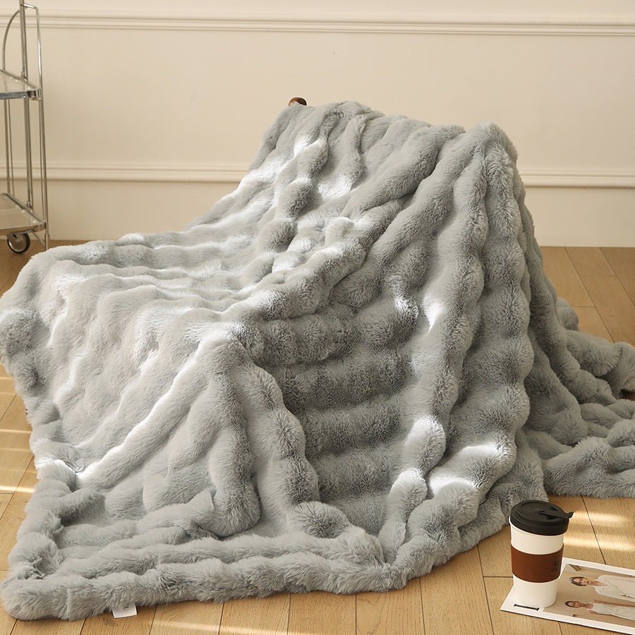 Couverture double face épaisse et chaude | Peluche Lapin