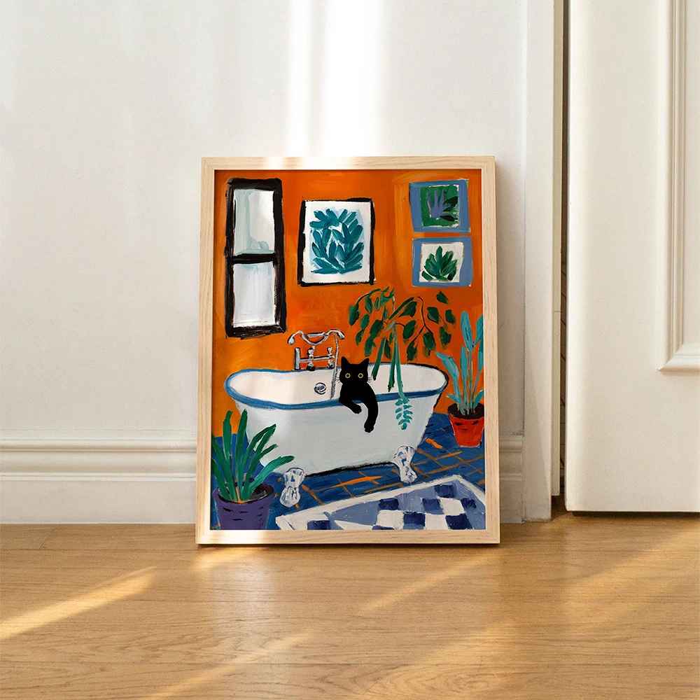 3 toiles chat deco | Style Matisse