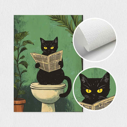 3 toiles chat deco | Vintage Salle de Bain