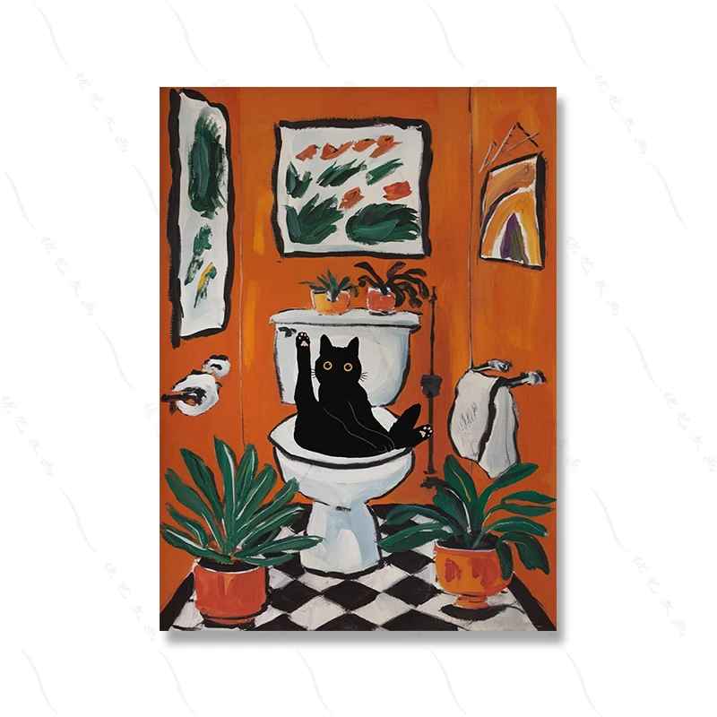 3 toiles chat deco | Style Matisse