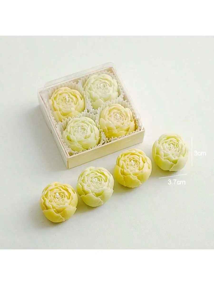 ensemble Bougie parfumée à la rose faite à la main | Naturelle 4 pieces