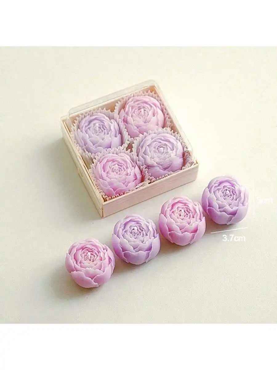 ensemble Bougie parfumée à la rose faite à la main | Naturelle 4 pieces