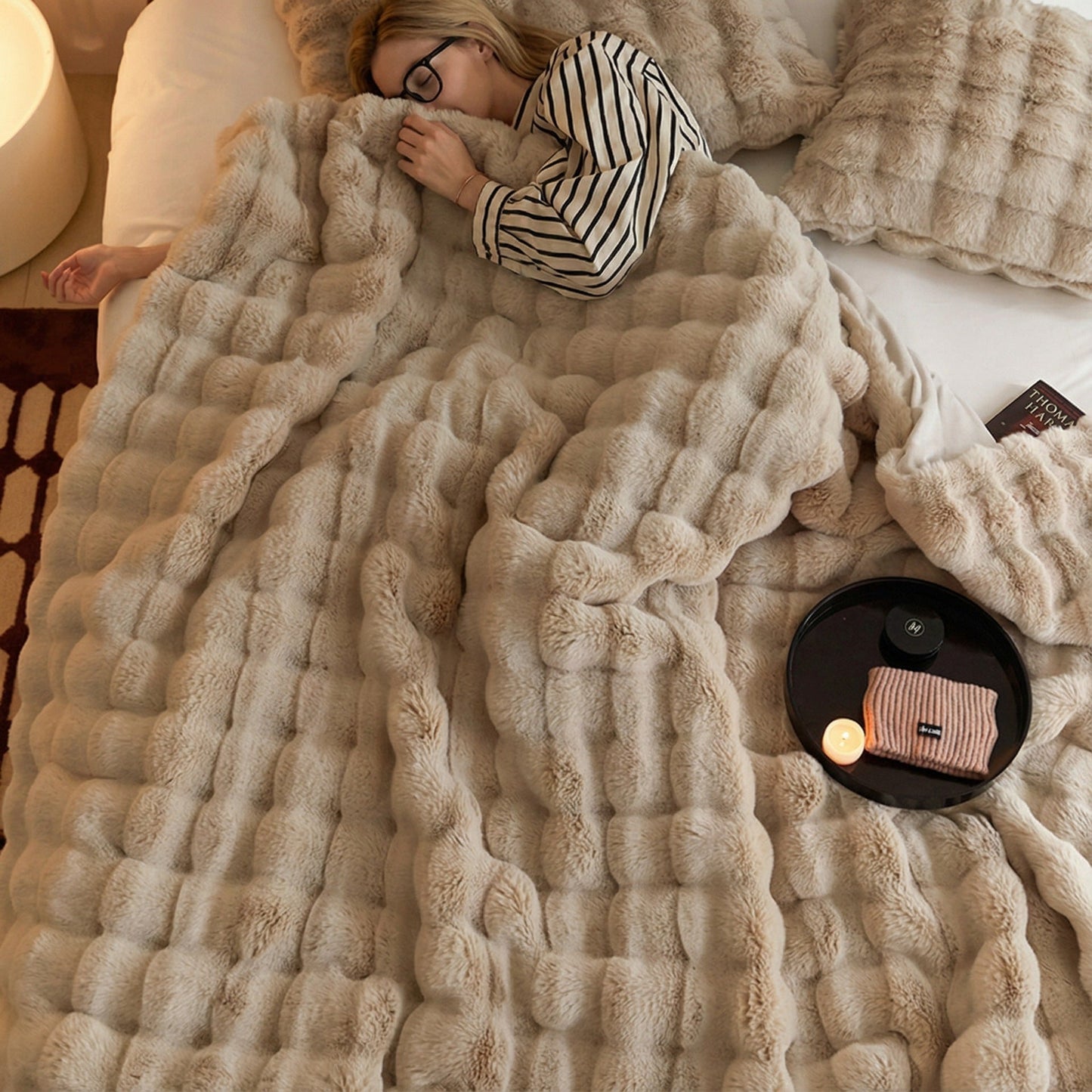 Couverture double face épaisse et chaude | Peluche Lapin