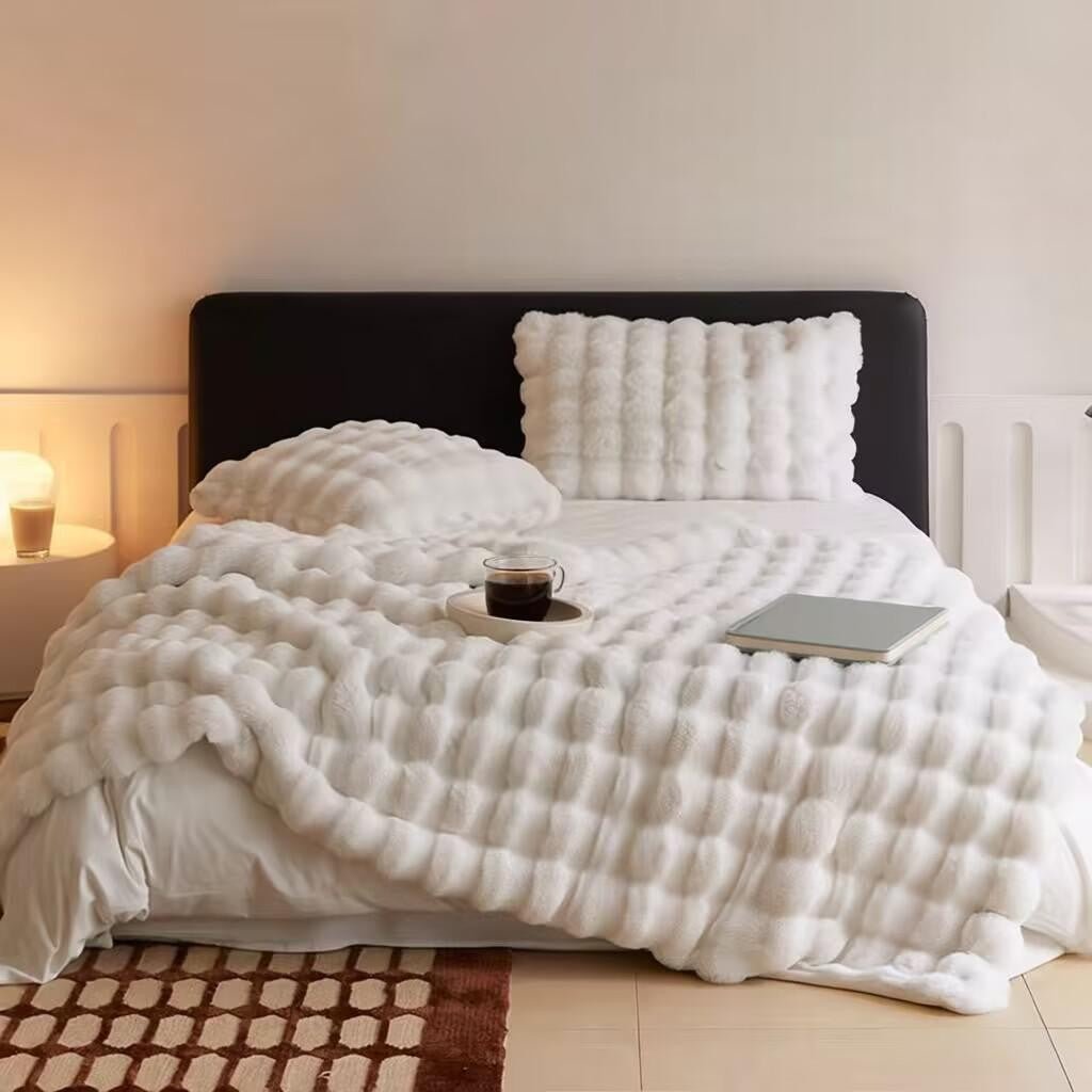 Couverture double face épaisse et chaude | Peluche Lapin