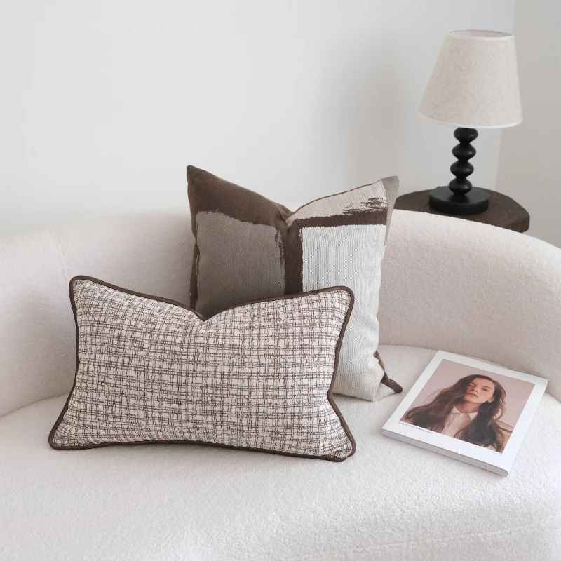 Housse de coussin | Jacquard Moka Vintage