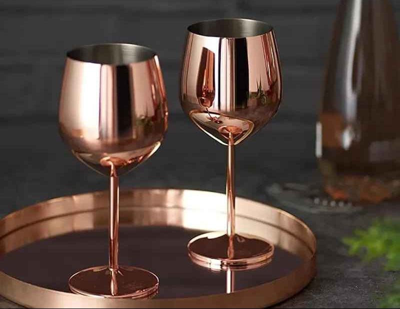 Verre à vin en acier inoxydable de 500ml | Incassable lot de 2