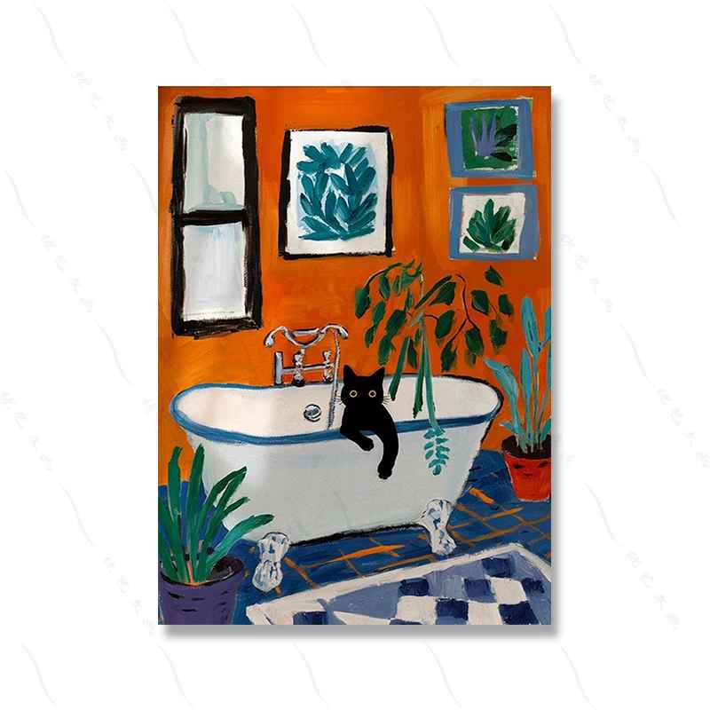 3 toiles chat deco | Style Matisse