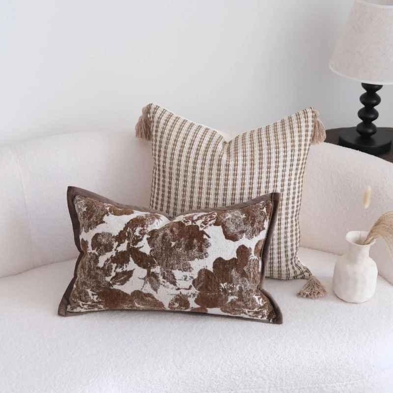 Housse de coussin | Jacquard Moka Vintage