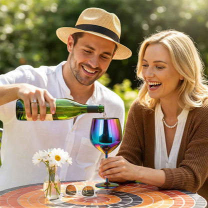 Verre à vin en acier inoxydable de 500ml | Incassable lot de 2