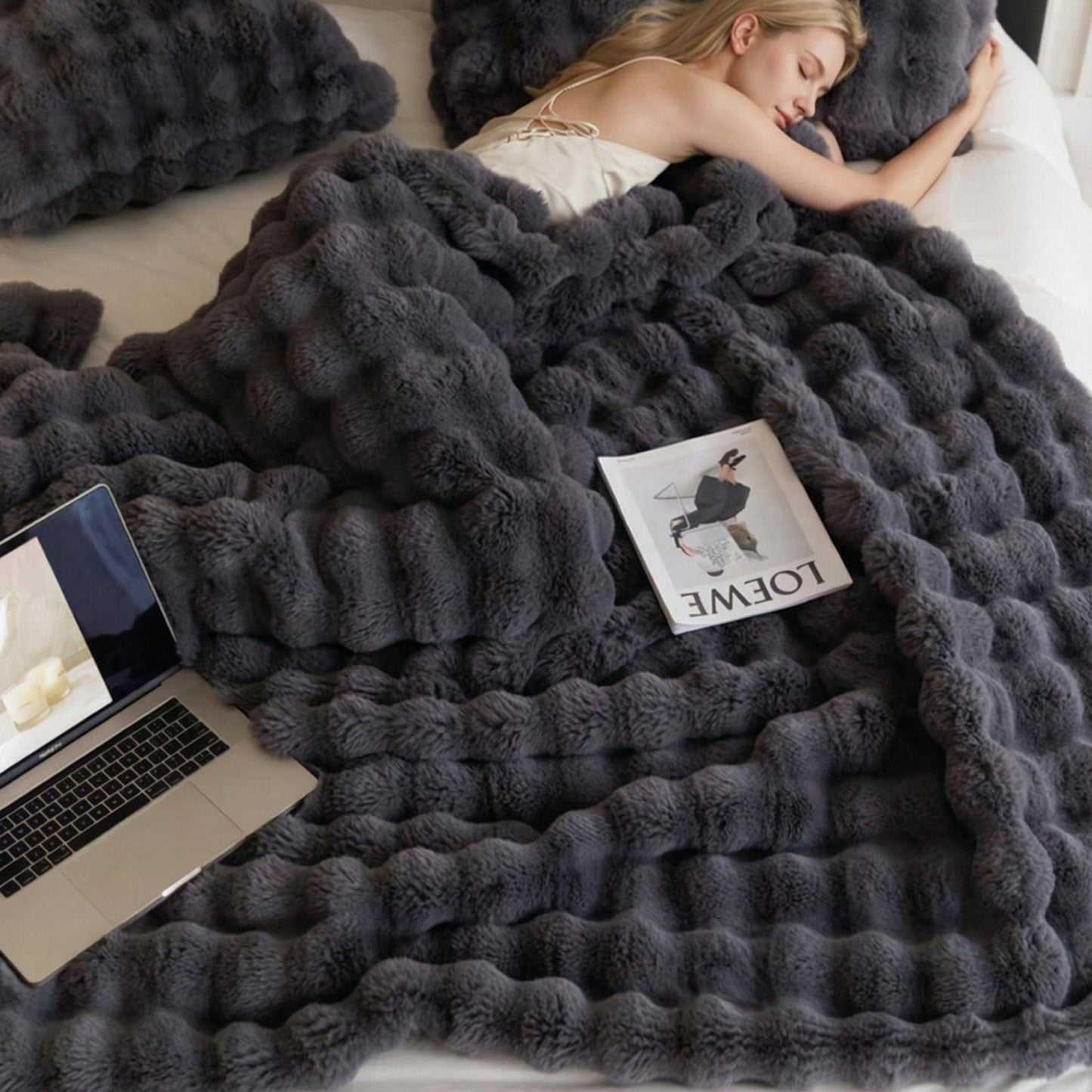 Couverture double face épaisse et chaude | Peluche Lapin
