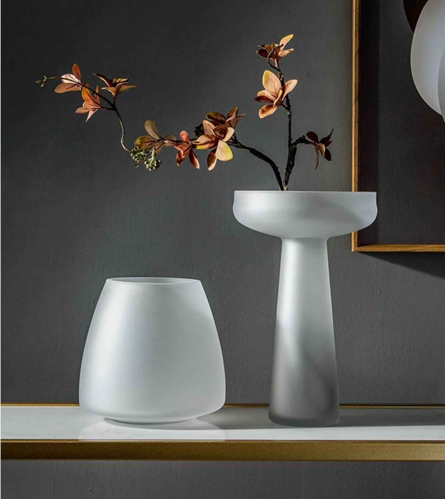 vase verre blanc