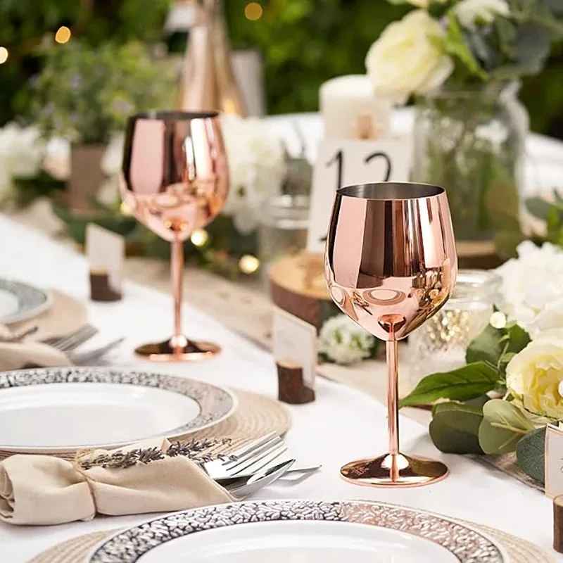 Verre à vin en acier inoxydable de 500ml | Incassable lot de 2