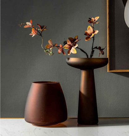 vase verre bronze