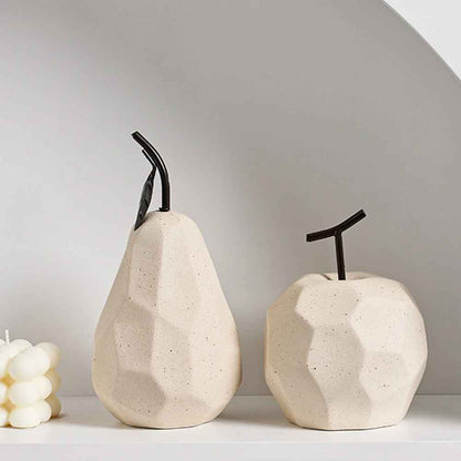 céramique fruits poire / pomme ornement | Élégante