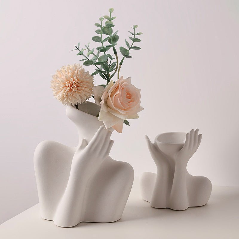 vase femme buste blanc