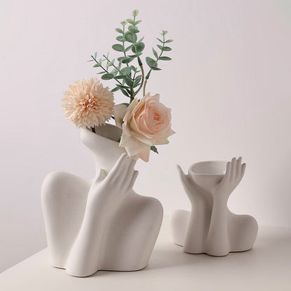 vase femme buste blanc