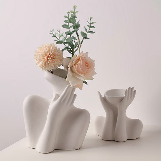 vase femme buste blanc