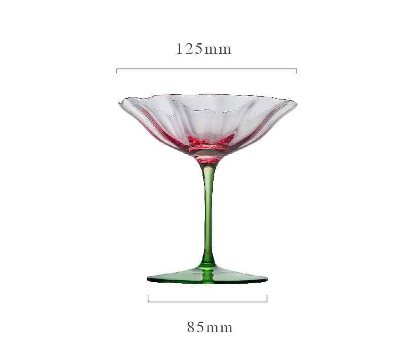 Verres à vin en cristal rétro | Bordures colorées X1