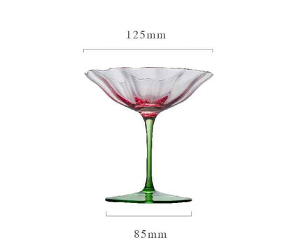 Verres à vin en cristal rétro | Bordures colorées X1