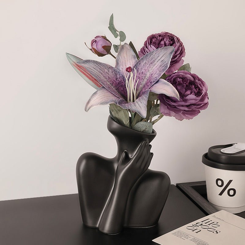 vase femme buste noir