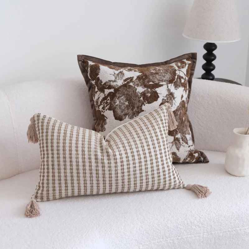 Housse de coussin | Jacquard Moka Vintage