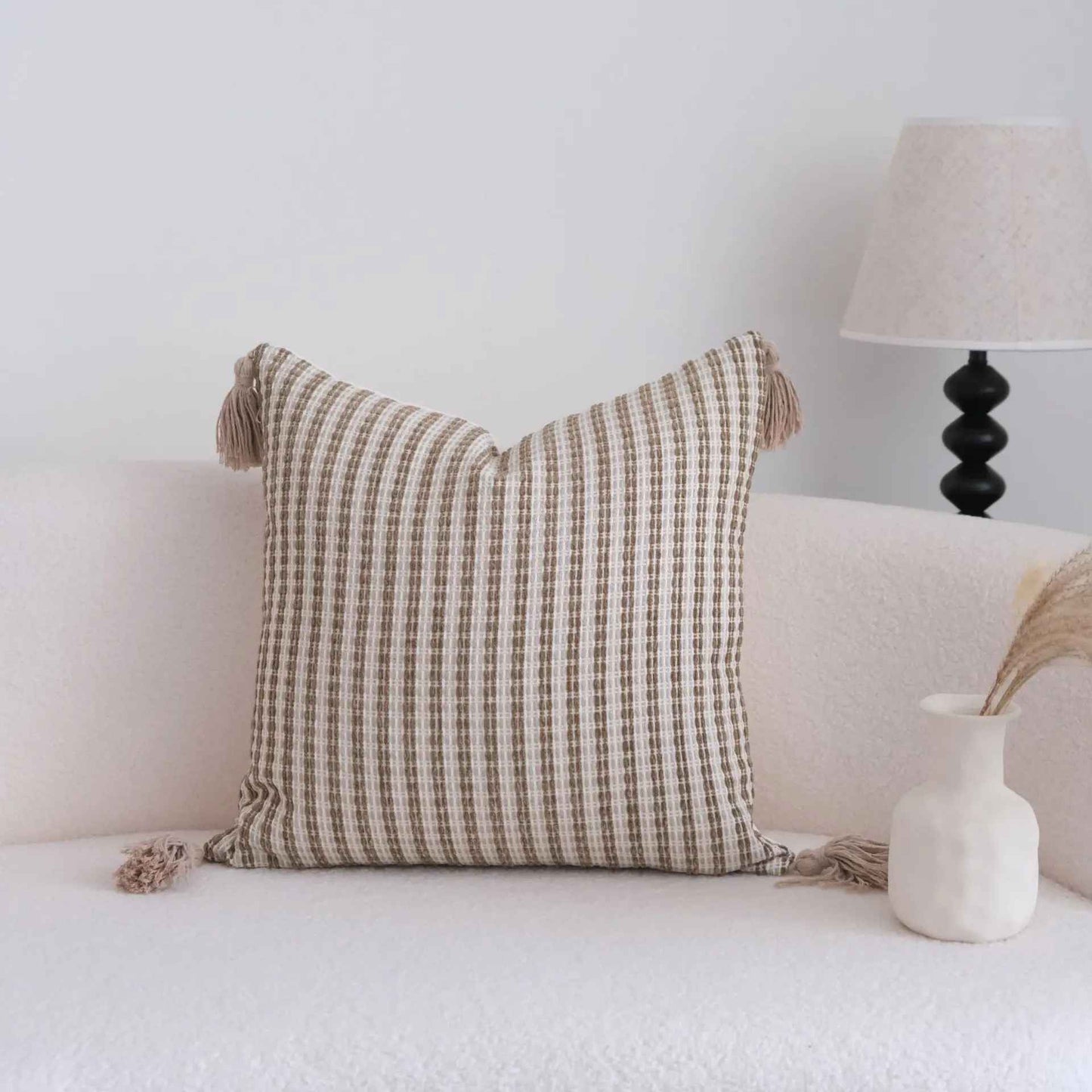 Housse de coussin | Jacquard Moka Vintage