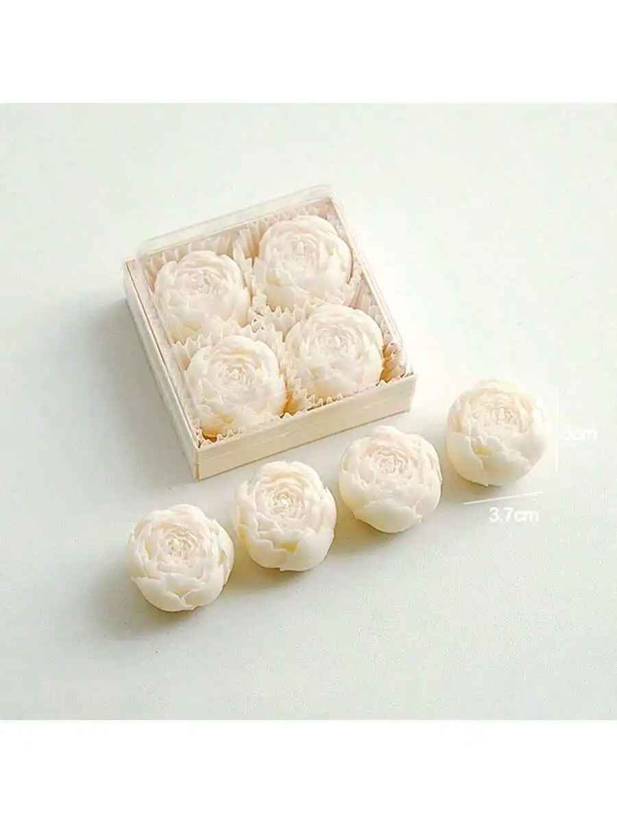 ensemble Bougie parfumée à la rose faite à la main | Naturelle 4 pieces