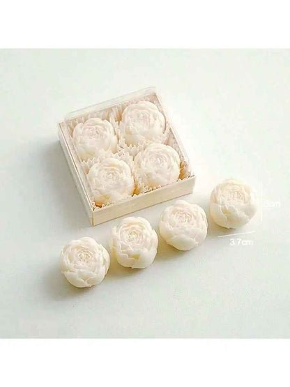 ensemble Bougie parfumée à la rose faite à la main | Naturelle 4 pieces