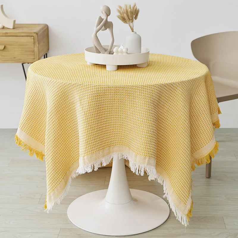 nappe ronde ponpon jaune