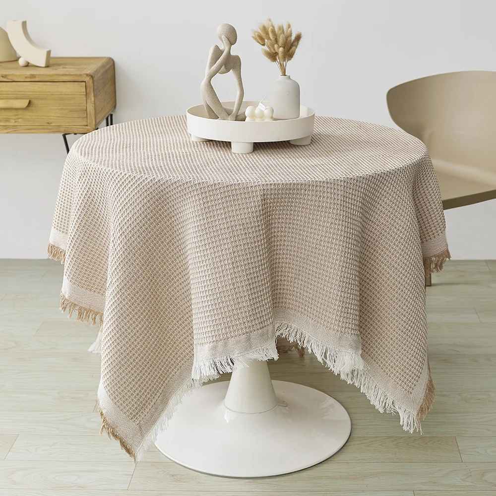 nappe ronde ponpon taupe