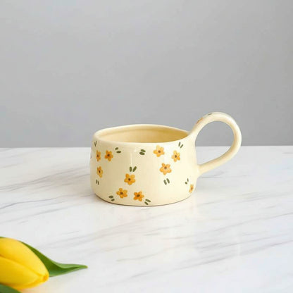 tasse fait main jaune