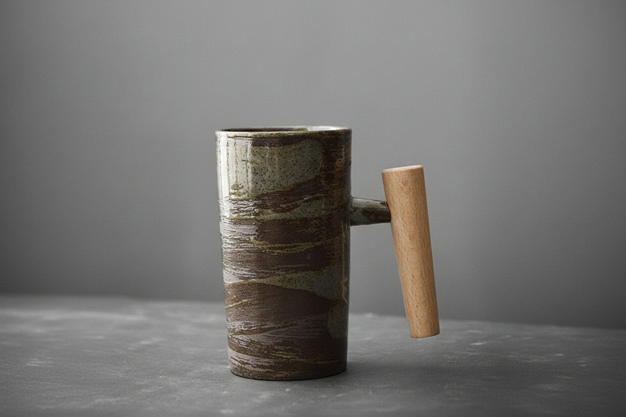 tasse manche bois